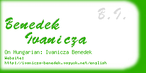 benedek ivanicza business card